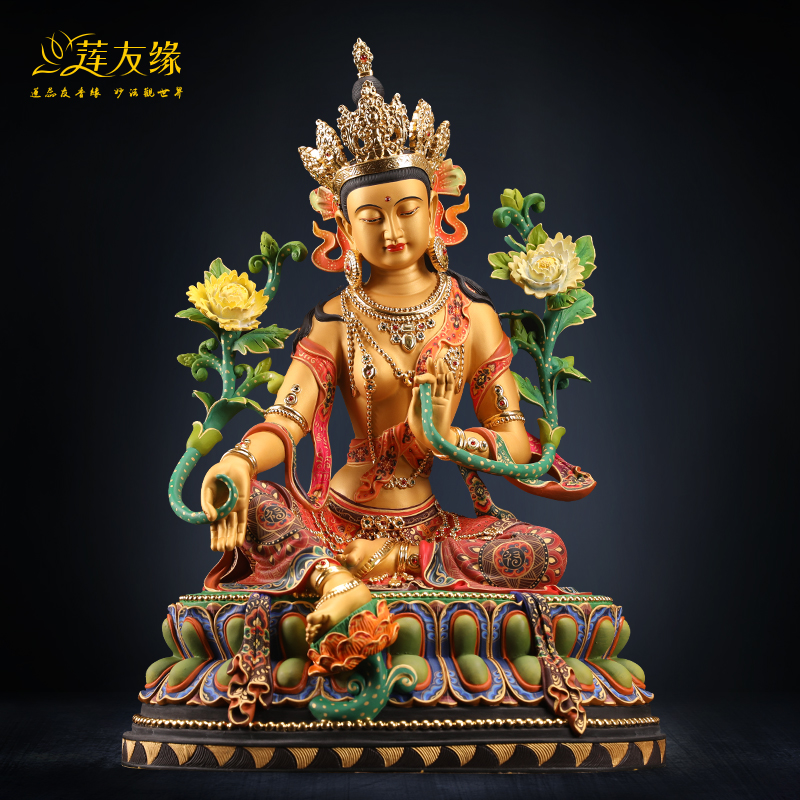 尼泊尔绿度母佛像铜像藏传佛教密宗供奉多罗观音菩萨