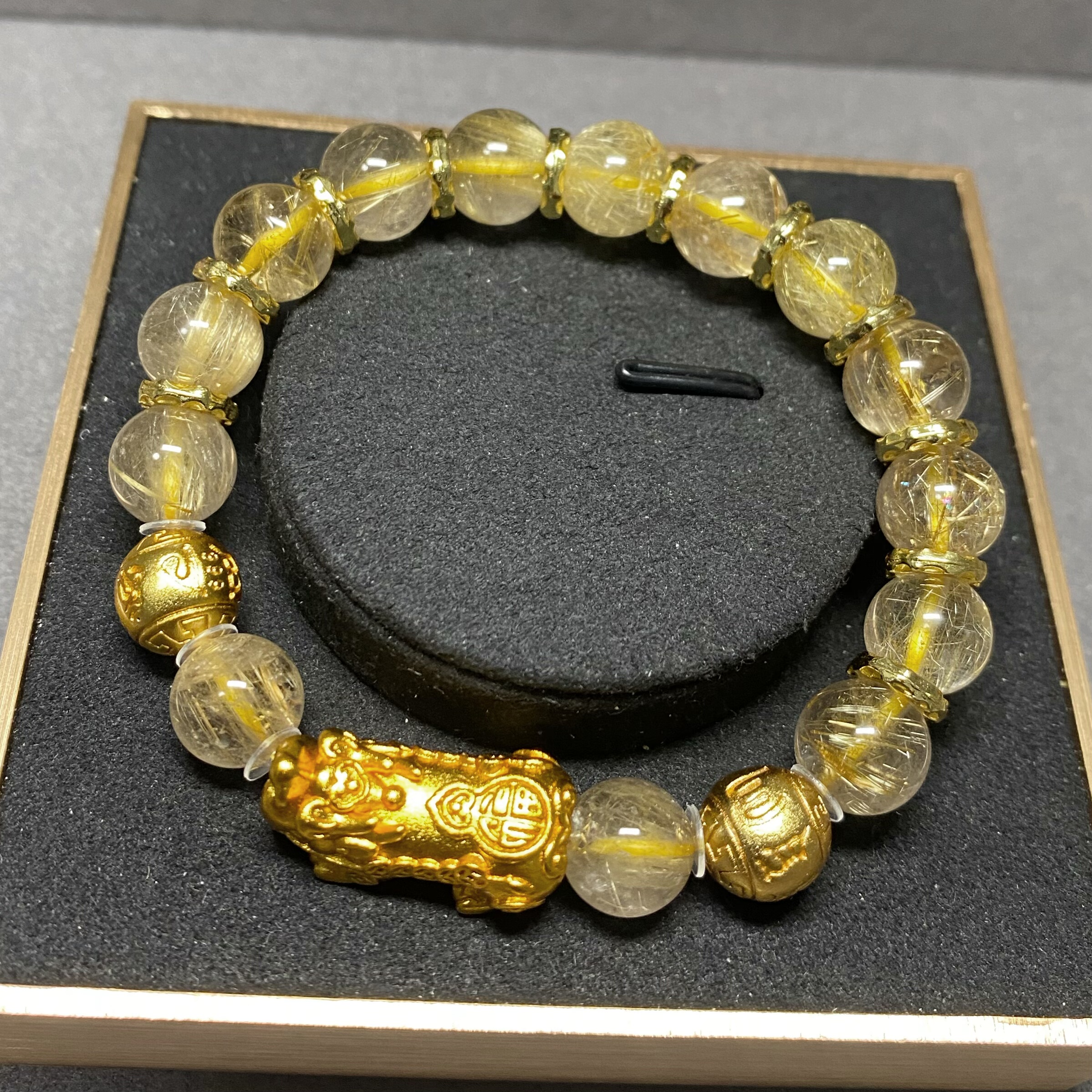 10mm金发晶 貔貅财源滚滚