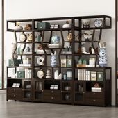 德国品质博古架多宝阁茶叶展示柜客厅新中式 置物架古摆件柜书架收