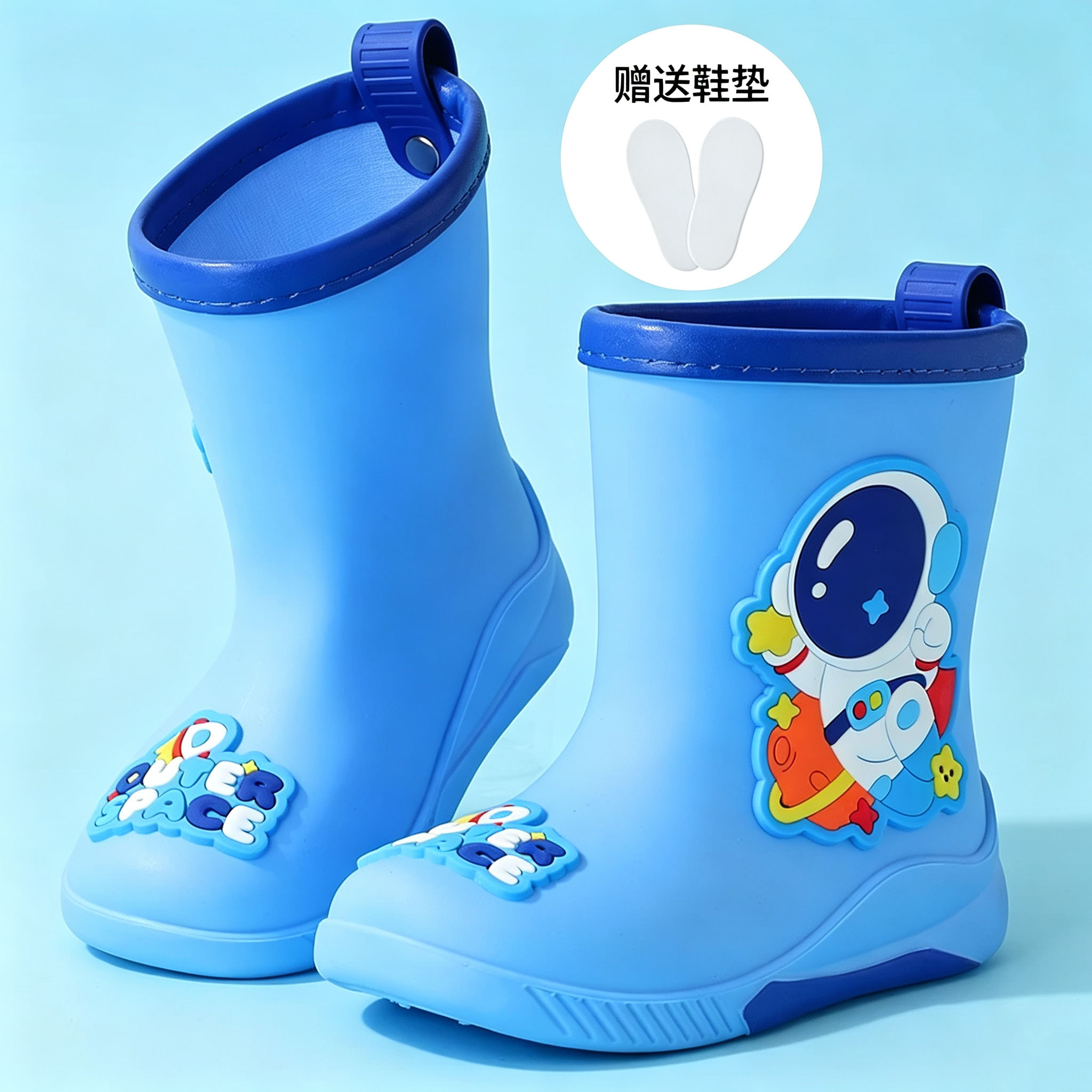 儿童雨鞋男女童防滑轻便小孩宝宝中大童四季卡通保暖防水胶鞋水靴