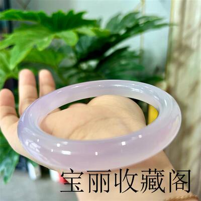 芋泥波波冰种紫罗兰玉髓玛瑙手镯女年轻款飘紫色镯子高端精品百搭