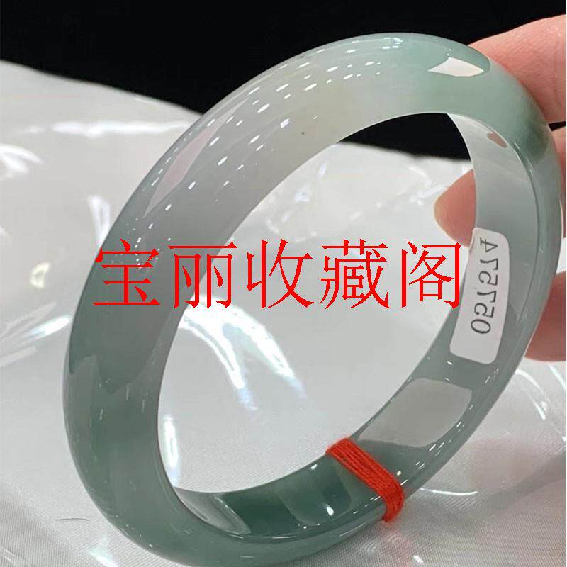 冰种缅甸翡翠色玉手镯女款春彩满绿油青年轻少女款旗袍新中式国风