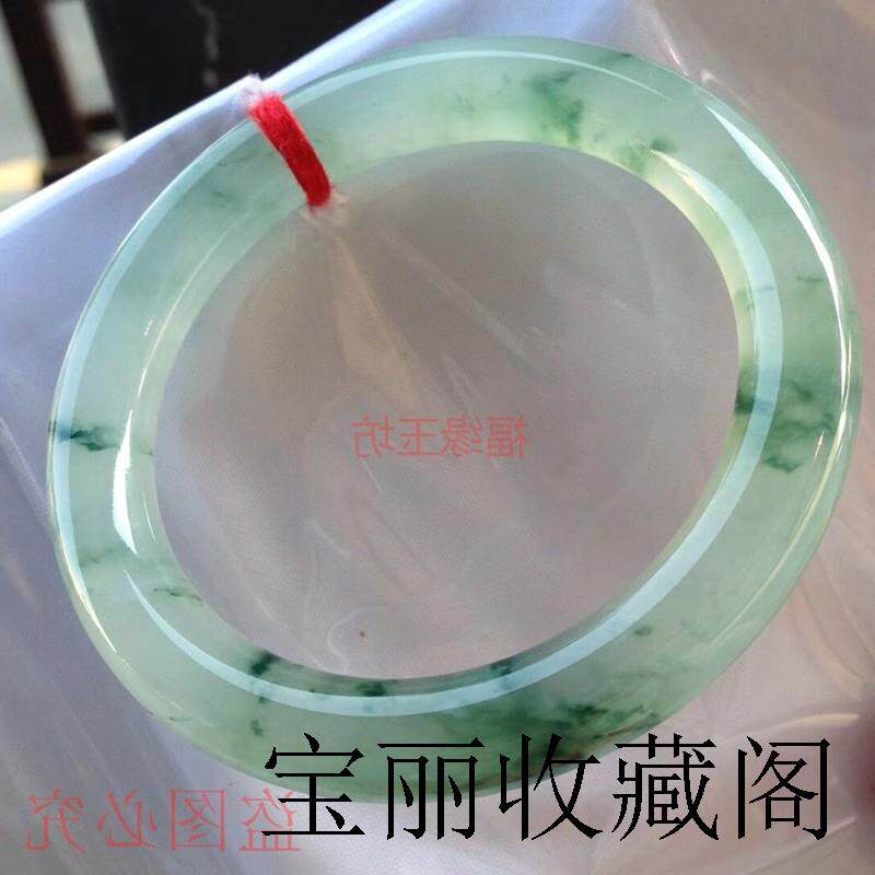 翡翠色手镯冰种飘花细圆条高端缅甸玻璃种翡翠色吊坠贵妃精选款式