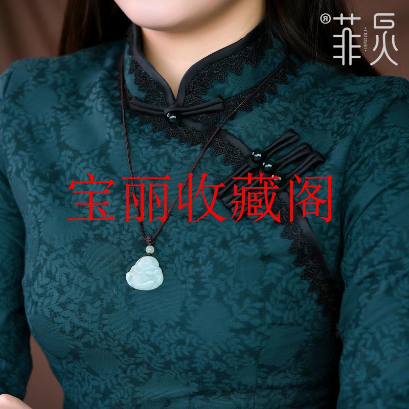 翡翠色危地马拉吊坠保护佛弥勒大肚笑佛项链佛公男女糯种玉石挂件