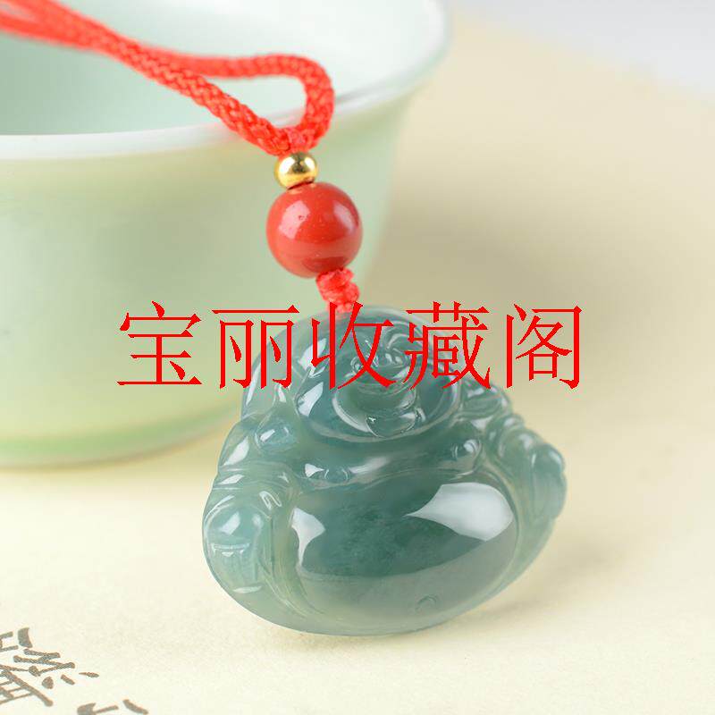 翡翠色观音吊坠男女款油青色弥勒佛宝宝佛公虎年吉祥物笑佛毛衣链