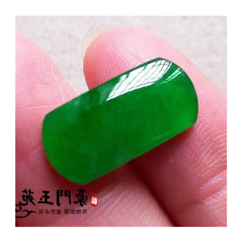 新款冰种缅甸翡翠色阳绿戒面帝王绿马鞍蛋面镶嵌满绿辣绿裸石男女