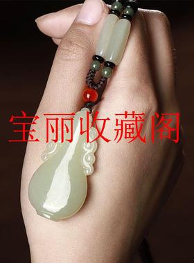 新疆精选和田玉白玉平安花瓶吊坠男女同款高档毛衣链玉石饰品送礼