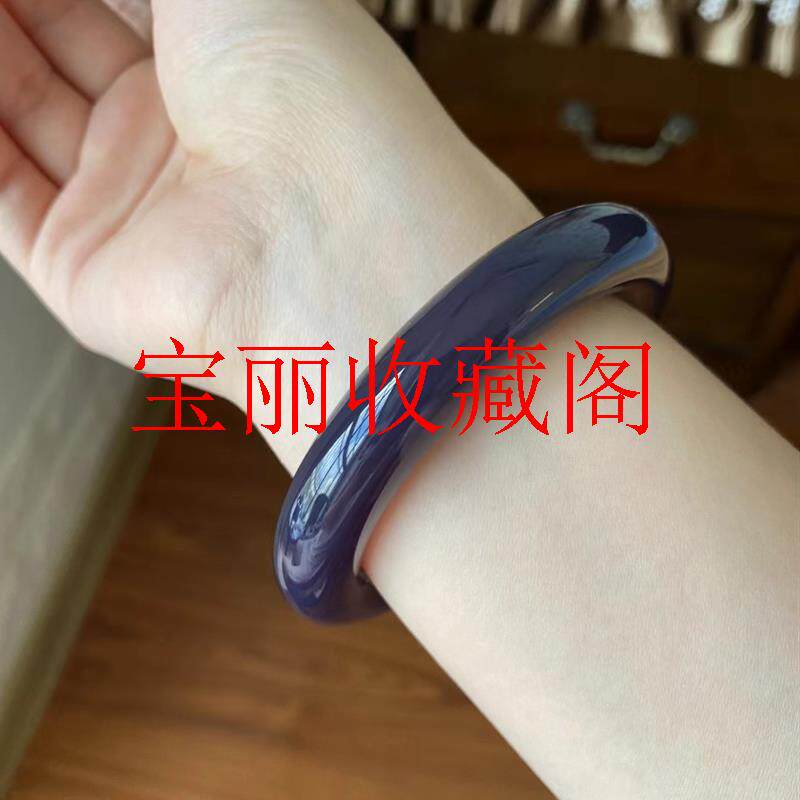 精品紫玛瑙胖圆条手镯兼有细腻