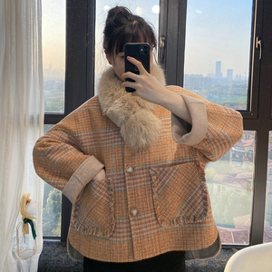 2024年冬季新款韩版双面羊绒大衣女100%羊毛呢短款小个子外套高端