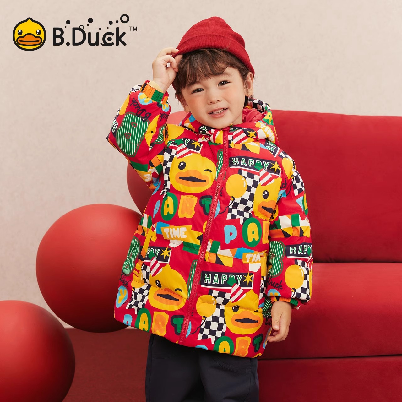 小黄鸭男女童宝宝保暖羽绒服