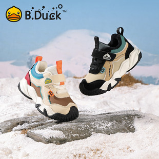 学生加厚保暖二棉鞋 B.Duck小黄鸭儿童加绒运动鞋 男童棉鞋 新款 冬季