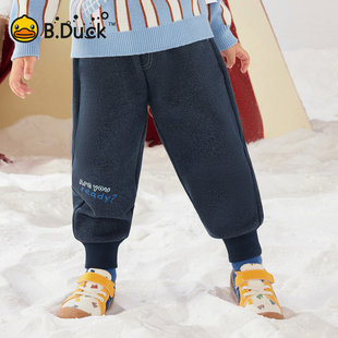 长裤 B.Duck小黄鸭儿童冬季 小男孩仿牛仔裤 子男童宝宝束脚裤 加绒裤