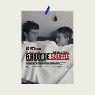 戈达尔精疲力尽电影海报新浪潮卧室装饰画报酒吧饭店装饰墙画