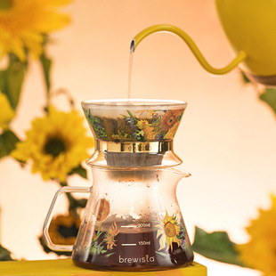 Brewista向日葵系列0.6L手冲咖啡壶蛋糕滤杯分享壶玻璃单品杯器具