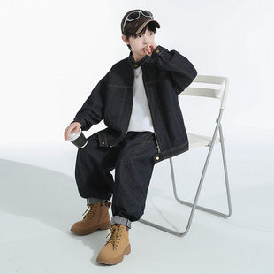 男童春装牛仔套装2026年新款春秋款中大童外套裤子秋季帅气时髦潮