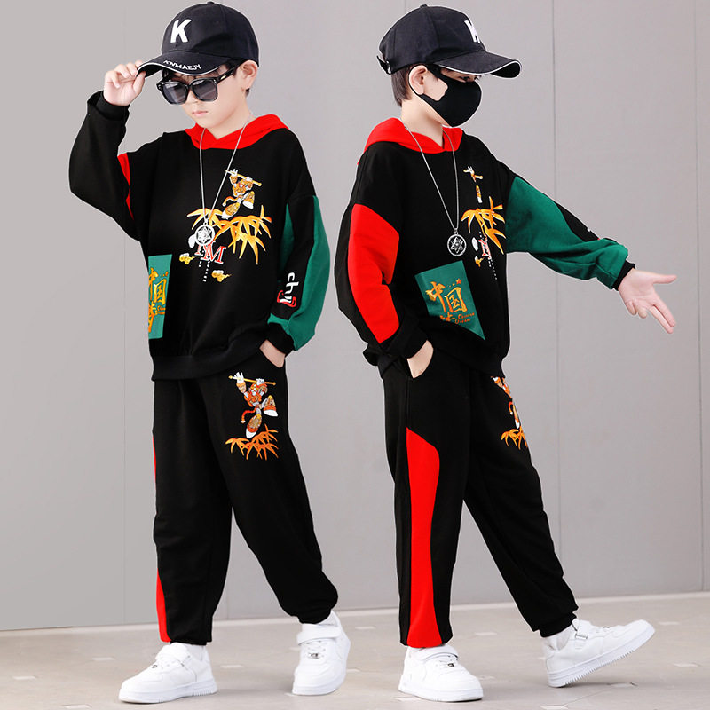 男童春装套装潮帅气时髦2026新儿童秋季中大童男孩时尚卫衣运动装