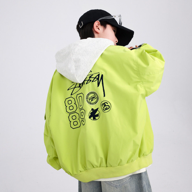 男童春季炸街拼接运动工装外套2026新款中大童儿童装春秋痞帅夹克