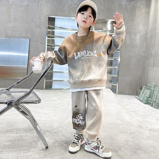 男童套装春秋款潮帅气时髦中大童运动卫衣两件套儿童男孩秋休闲装