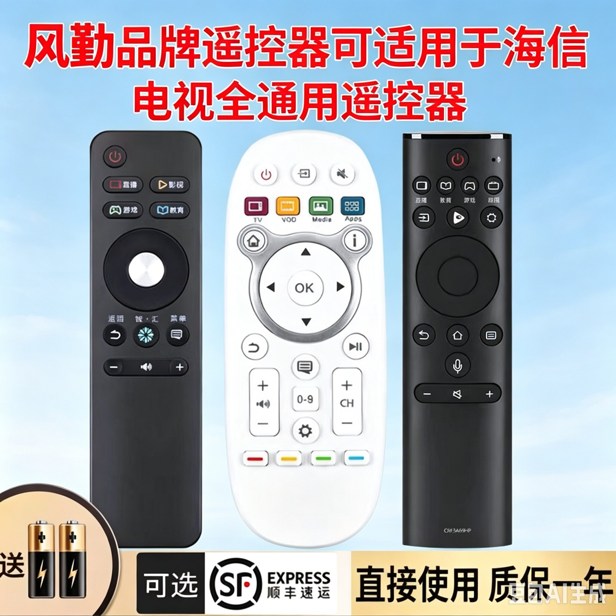 风勤品牌遥控器可适用于海信电视遥控器通用款型号cn3a69 57 16 17 crf5a5832 40 65寸语音液晶电视机摇控