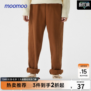 子荷叶边腰针织坑条肌理卫裤 子秋冬儿童裤 女童裤 美特斯邦威童装