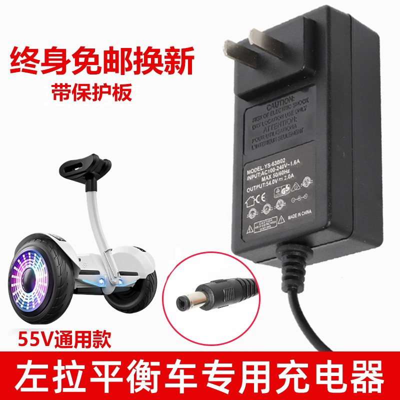 左拉电动车平衡车充电器55V