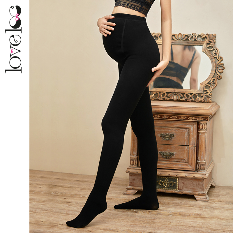 加绒加厚保暖连裤袜 舒适打底高腰呵护孕肚