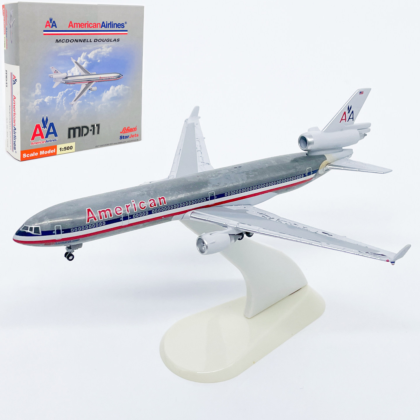 1:500美国航空MD-11客机NI763飞机模型合金成品摆件收藏