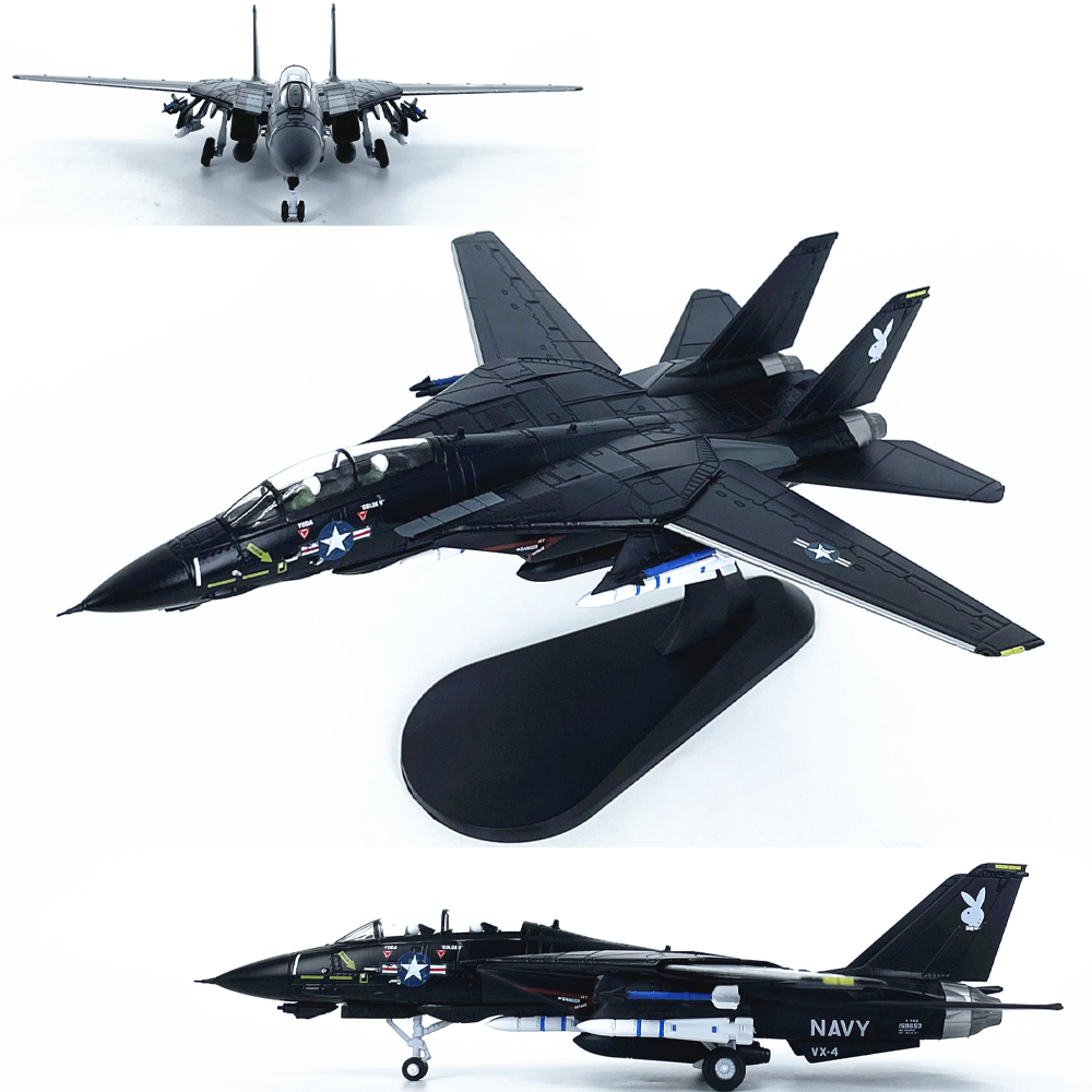 1:100美国F14雄猫F-14战斗机VX-4测试者中队合金飞机模型成品WLTK