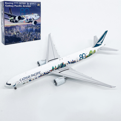 JET1:400香港精神号国泰航空波音777-300ER客机B-KQU飞机模型合金