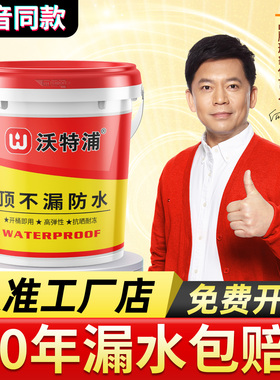 沃特浦防水涂料屋顶裂缝渗水补漏材料房顶平房漏水专用楼顶防漏胶