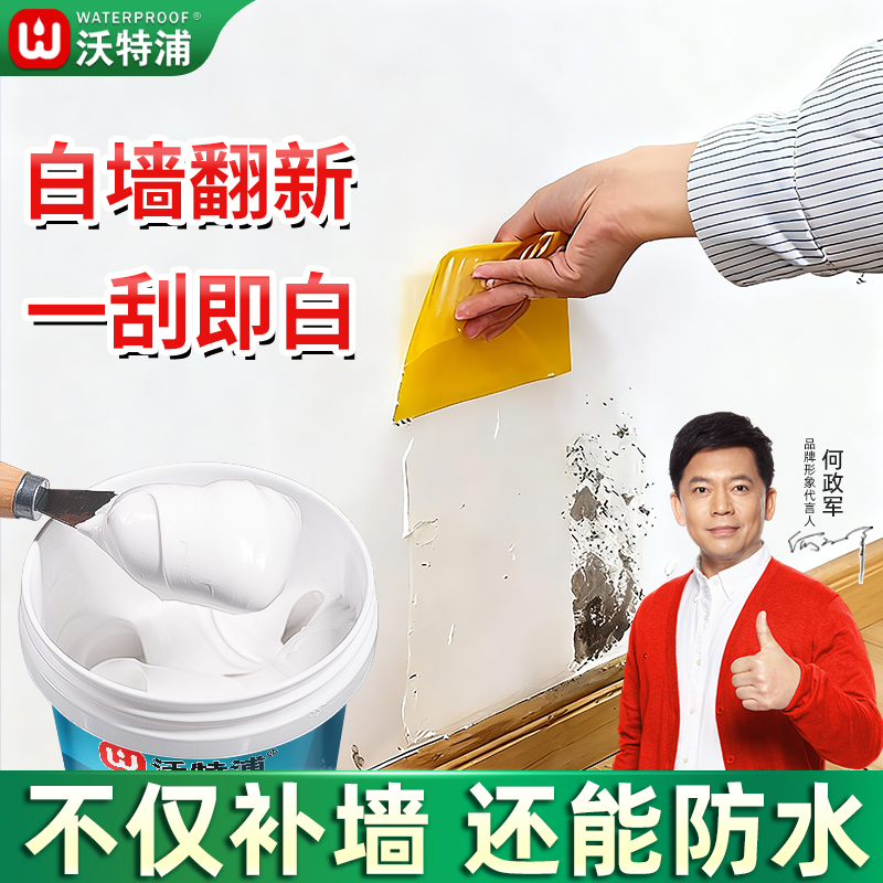 沃特浦防水防霉白色墙面补墙膏