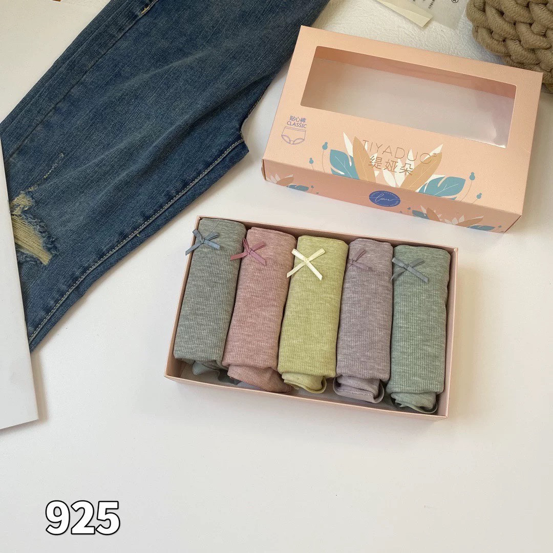 缇娅朵盒装花边纯棉档中腰三角裤