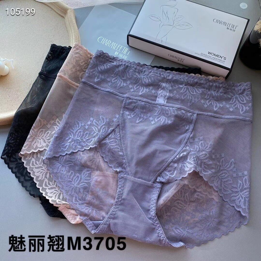 魅丽翘三条装高腰收腹提臀内裤女