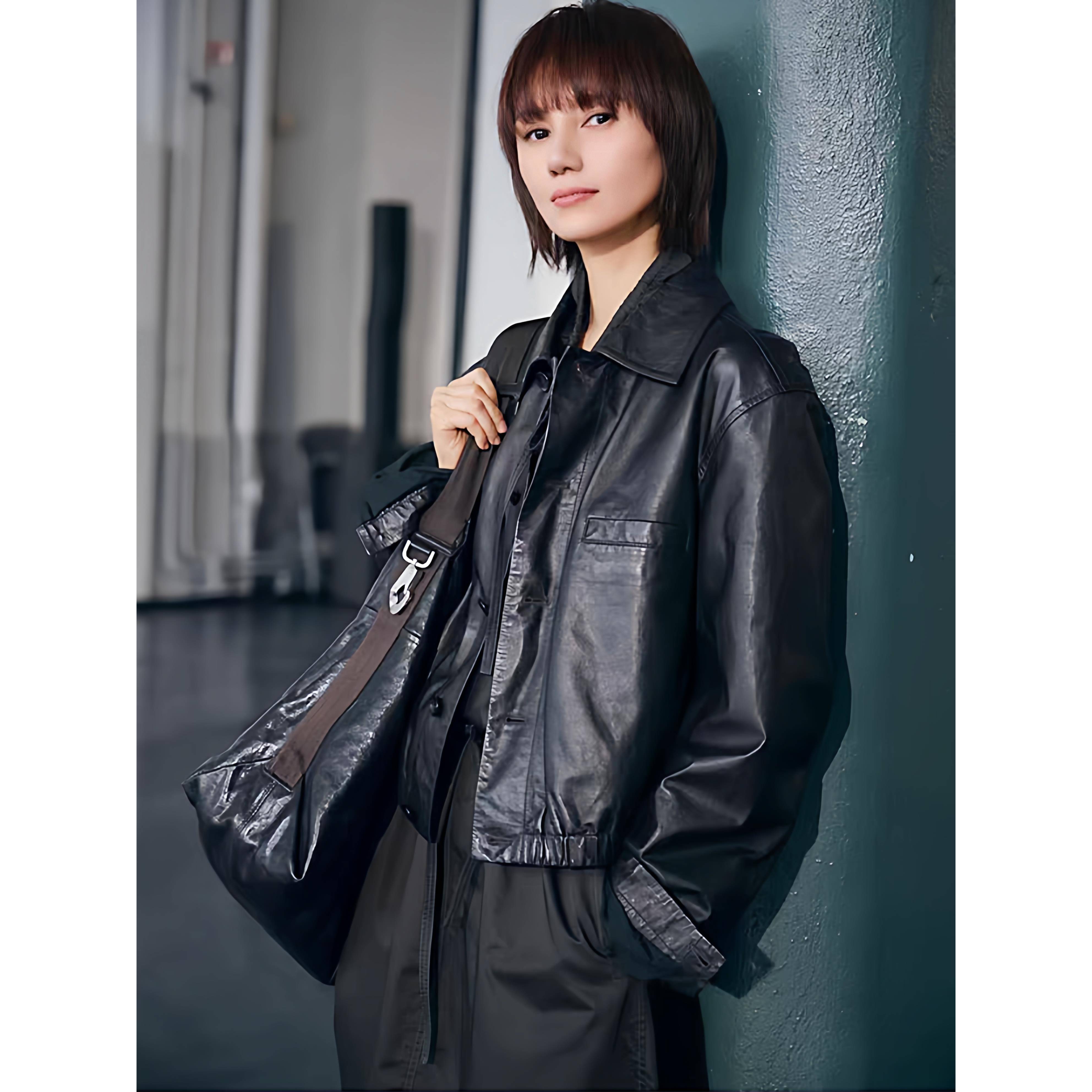 2025秋冬新款海宁女装休闲皮夹克短款高级感皮衣小个子机车外套女