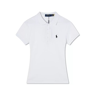 RL2026春夏经典小马刺绣翻领女款修身版POLO开胸衫短袖