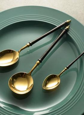 Black Gold 304 Stainless Steel Western Cuisine Main Spoon