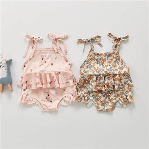 2Pcs Newborn Baby Girls Swimwear Bikini Set Floral/Lemon Pri