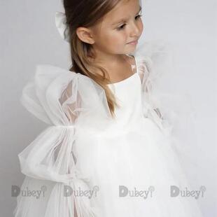 New Born Baby Girls Birthday Dress for Toddlers White Weddin