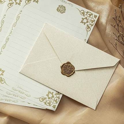 Hemp Envelope Letter Set Vintage Style Love Letter Chinese