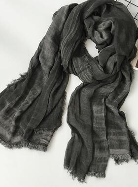 2021 New Japanese Unisex Style Winter Scarf Cotton And Linen