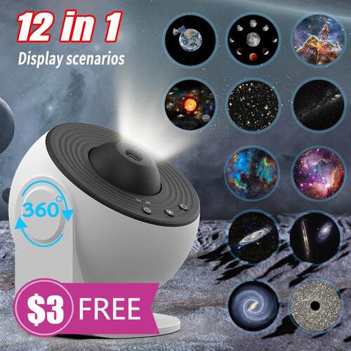 12in1 Planetarium Galaxy star Projector, 360° Rotate Night