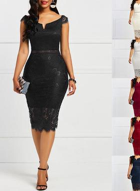 Women lace dress White Navy blue Wedding bridesmaid dresses