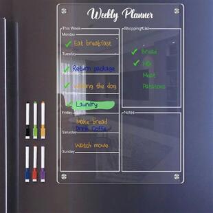 Board Fridge Dry Erase Acrylic Calendar Magnetic Whiteboard