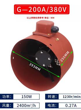 新款变频电机冷却通风机散热扇G8A0G90风G10G0AG112G12160G180包