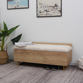 北欧实木换鞋 凳轻奢家用门口简约长凳子软包现代可收纳储物凳