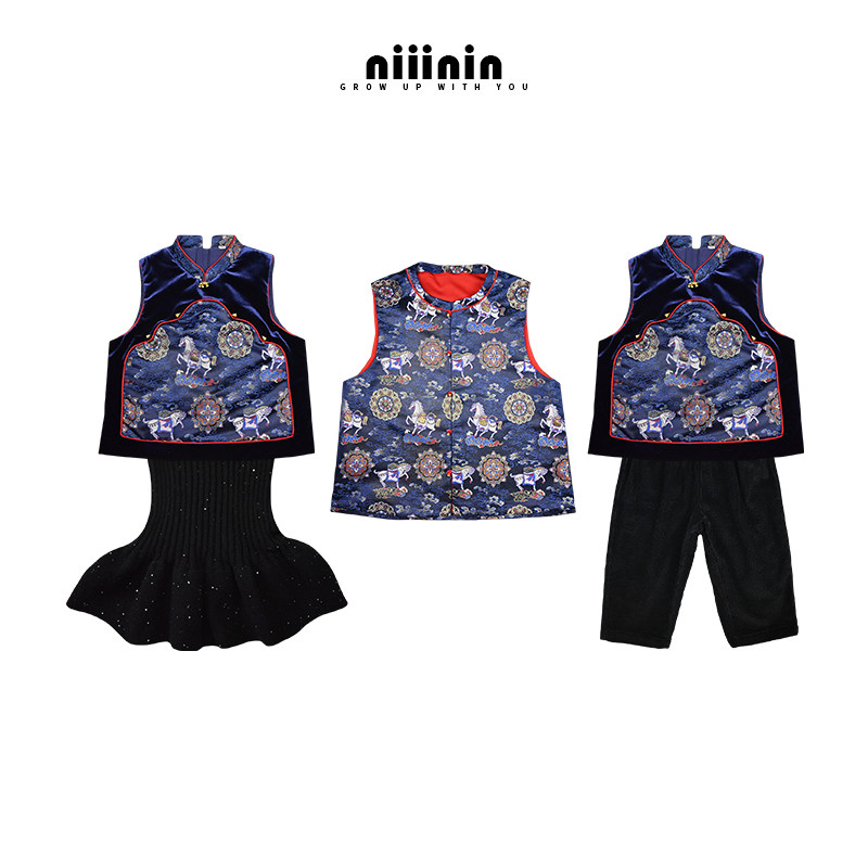 马上有福！2026马年儿童拜年服亲子装国风马甲加棉新中式唐装汉服,童装/婴儿装/亲子装,汉服,淘宝优惠券,粉丝福利购,淘宝优惠卷