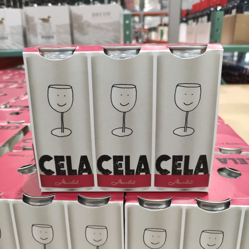 南非西开普CELA梅洛干红红葡萄酒易拉罐便携250ml*6开市客Costco