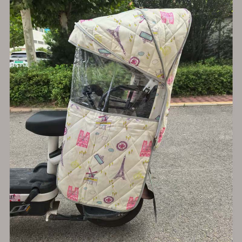 电动车后置幼儿童座椅雨棚宝宝自行车后座椅保暖雨篷子加棉棚防雨