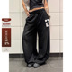 美式 复古百搭阔腿裤 男女宽松垂感休闲长裤 F383 抽绳渐变弯刀卫裤