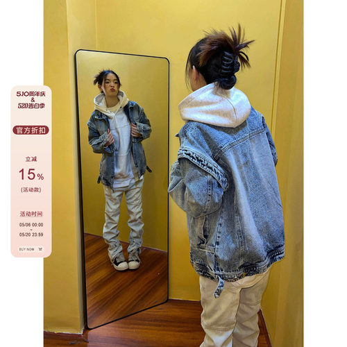 F383POLO领春秋冬宽松牛仔夹克